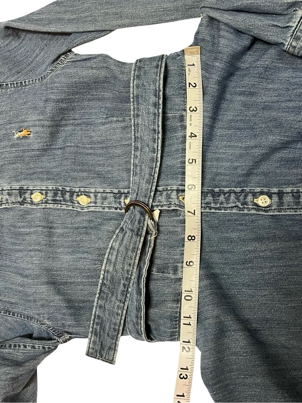 Polo Ralph Lauren Denim Long Sleeve Belted Dress Sz 8 Country Western Classic